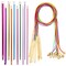 23 Pieces Tunisian Crochet Hooks Kit Including 12pcs 3-10 mm Bamboo Knitting Needle with Bead Carbonized Bamboo Needle + 11pcs 2-8 mm Multi Color Tunisian Afghan Aluminum Crochet Hooks